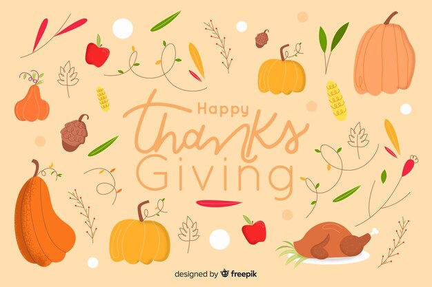 Thanksgiving background in flat design