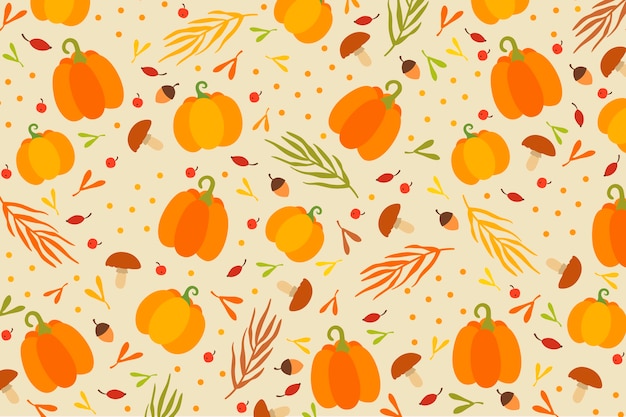 Free Vector thanksgiving background in flat design
