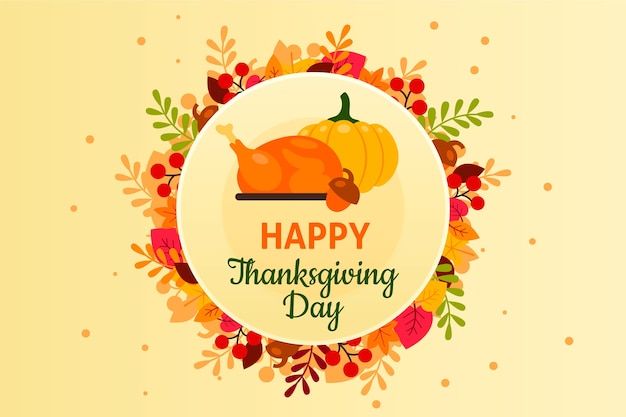 Free vector thanksgiving background in flat design