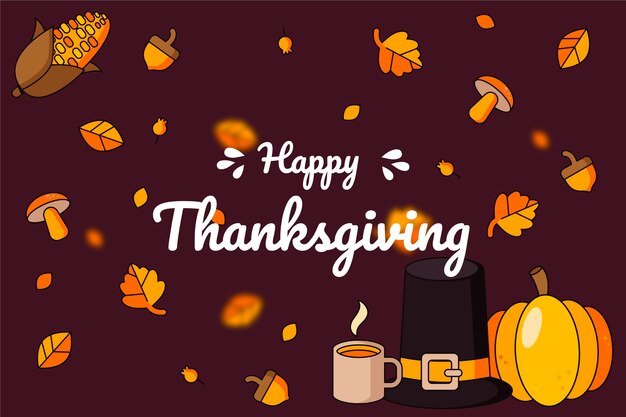 Thanksgiving background in flat design