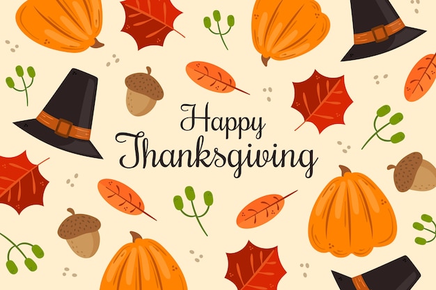 Thanksgiving background hand drawn design