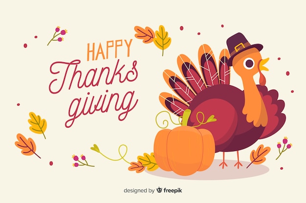 Free vector thanksgiving background in hand drawn