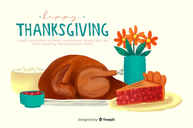 Free vector thanksgiving background in watercolor