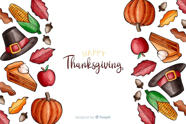 Free vector thanksgiving background in watercolor