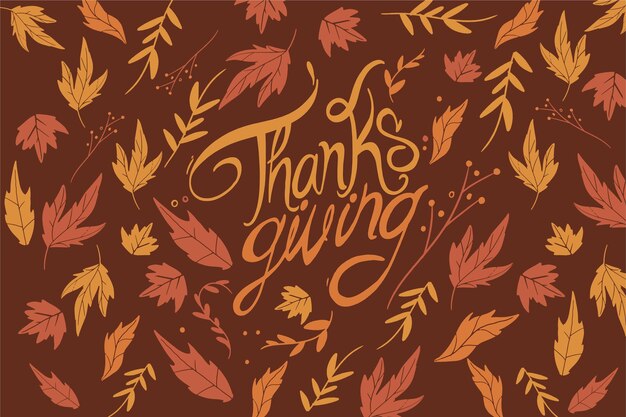 Thanksgiving background with autumn leaves