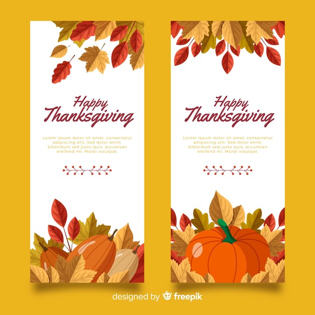 Thanksgiving banners in flat design