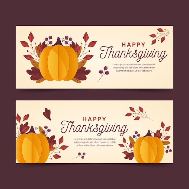 Thanksgiving banners in flat design