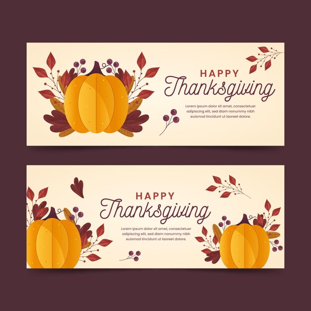 thanksgiving banners in flat design
