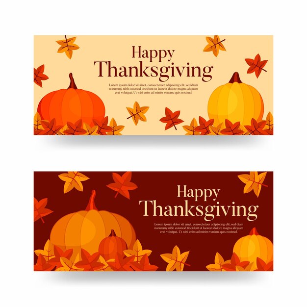 Thanksgiving banners in flat design