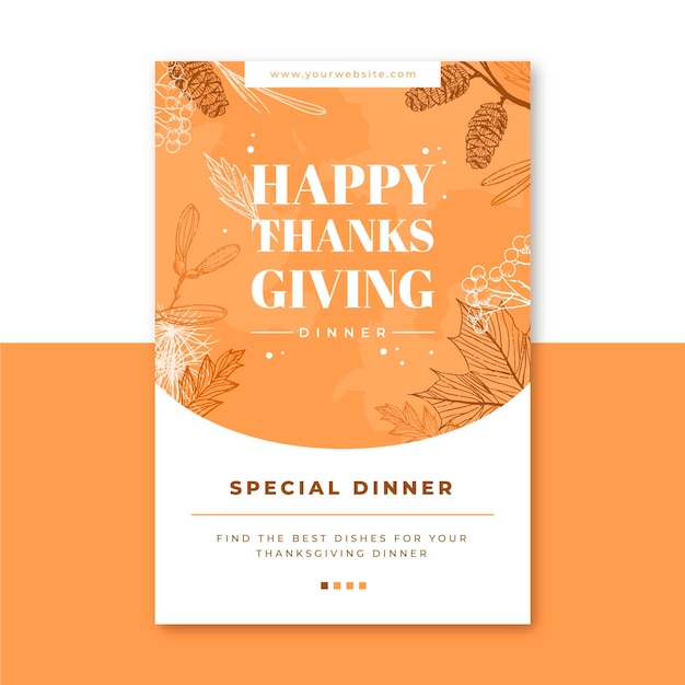 Free vector thanksgiving blog post template