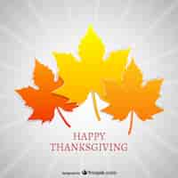 Free vector thanksgiving card with autumn leaves