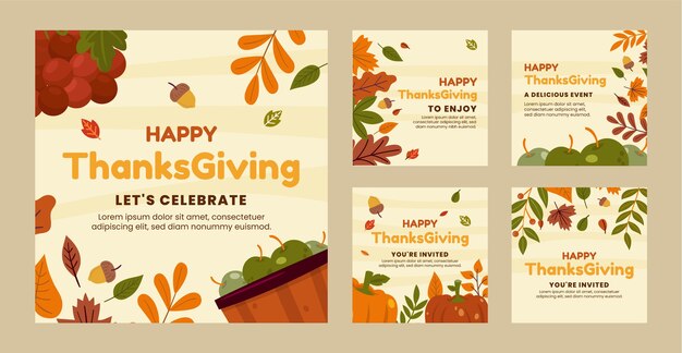Thanksgiving celebration instagram posts collection