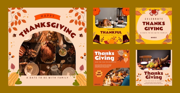 Thanksgiving celebration instagram posts collection