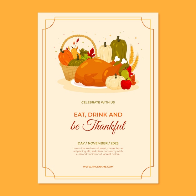 Thanksgiving celebration invitation template