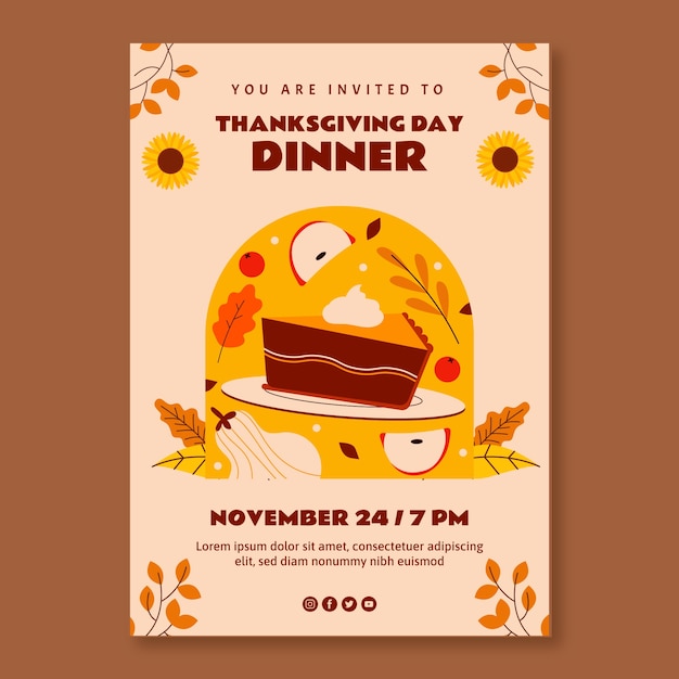 Thanksgiving celebration invitation template