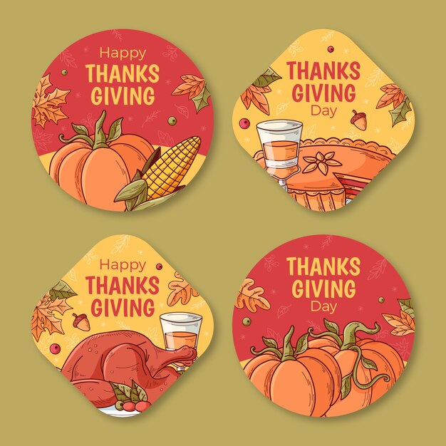 Thanksgiving celebration labels collection