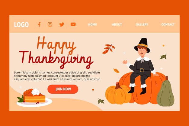 Thanksgiving celebration landing page template