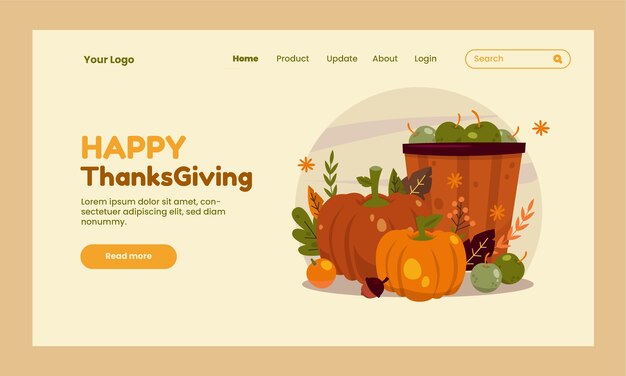 感謝祭のお祝いのランディングページテンプレート