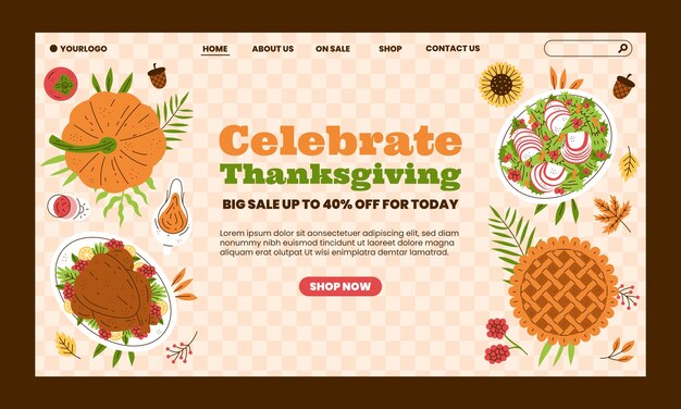 Thanksgiving celebration landing page template