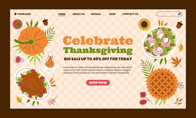 thanksgiving celebration landing page template