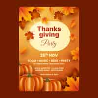 Free vector thanksgiving celebration poster template