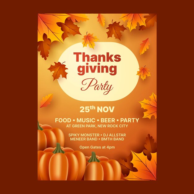 thanksgiving celebration poster template