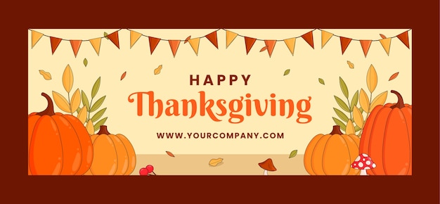 Free vector thanksgiving celebration social media cover template