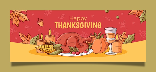 Free vector thanksgiving celebration social media cover template