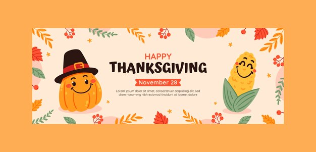 Thanksgiving celebration social media cover template