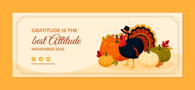 Thanksgiving celebration social media cover template