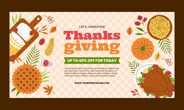 Free vector thanksgiving celebration social media promo template