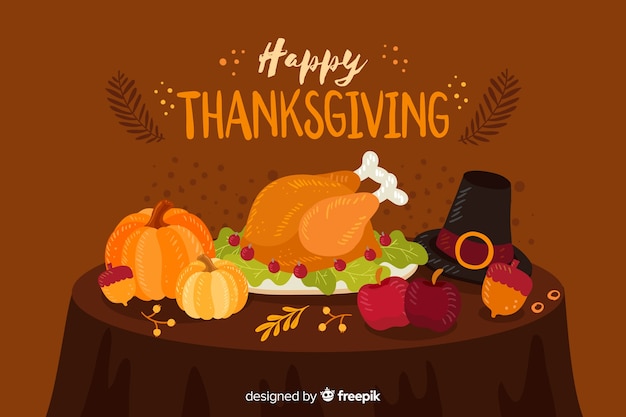 Free vector thanksgiving concept with flat design background