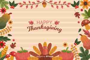 Free vector thanksgiving concept with flat design background