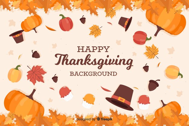 Thanksgiving concept with flat design background