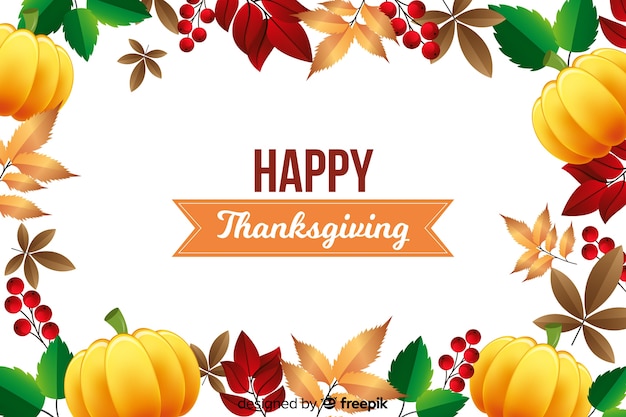 Free vector thanksgiving concept with realistic background