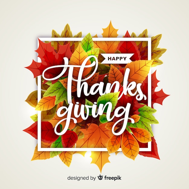 Free vector thanksgiving concept with realistic background