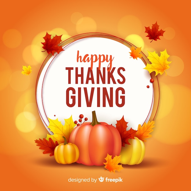 Free vector thanksgiving concept with realistic background