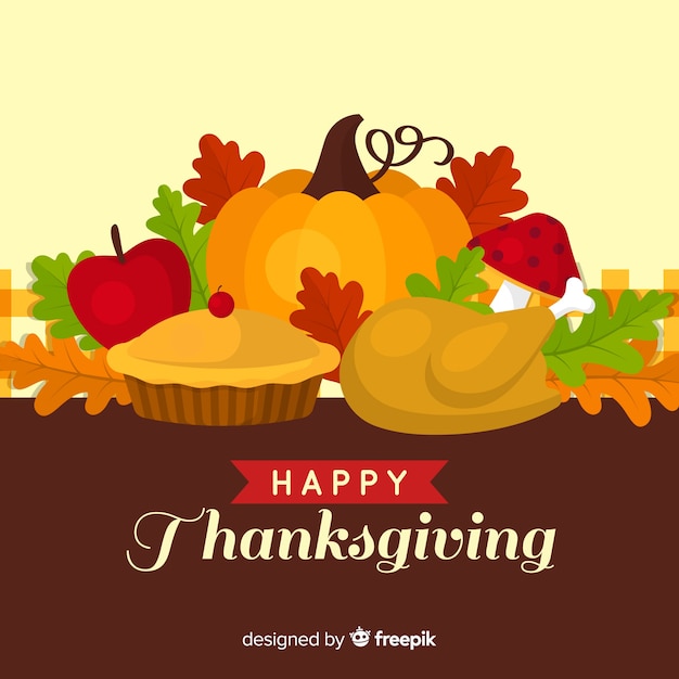 Free Vector | Thanksgiving day background in flat design