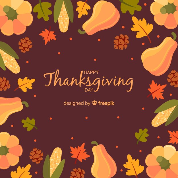 Thanksgiving day background in flat design