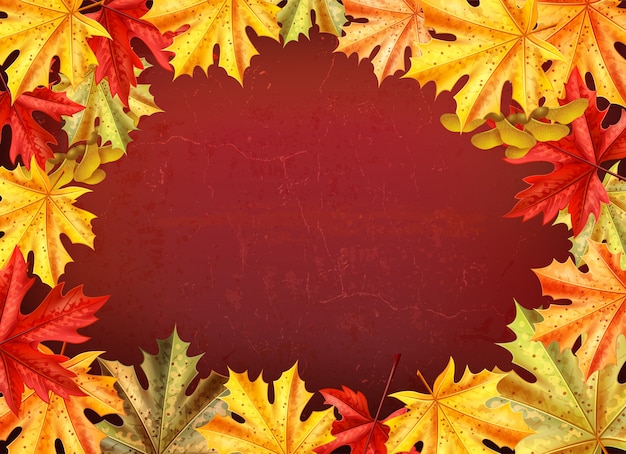День благодарения фон с листьями клена стиль векторной иллюстрации