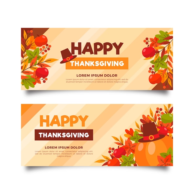 Thanksgiving day banners concept for template