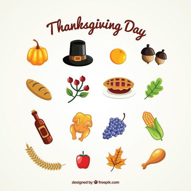 Free Vector thanksgiving day collection