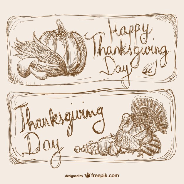 Thanksgiving Day drawn cards