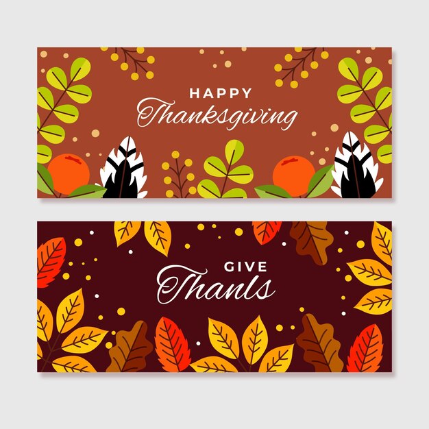 Free vector thanksgiving day instagram banners design