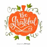 Free vector thanksgiving day lettering concept