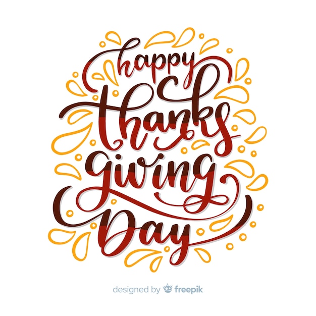 Free vector thanksgiving day lettering design