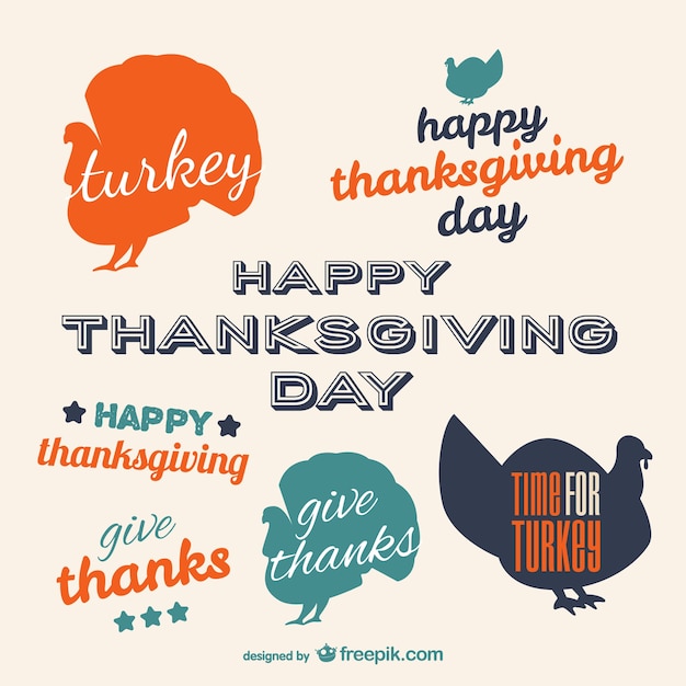 Thanksgiving day typographic labels