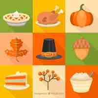 Free vector thanksgiving elements set