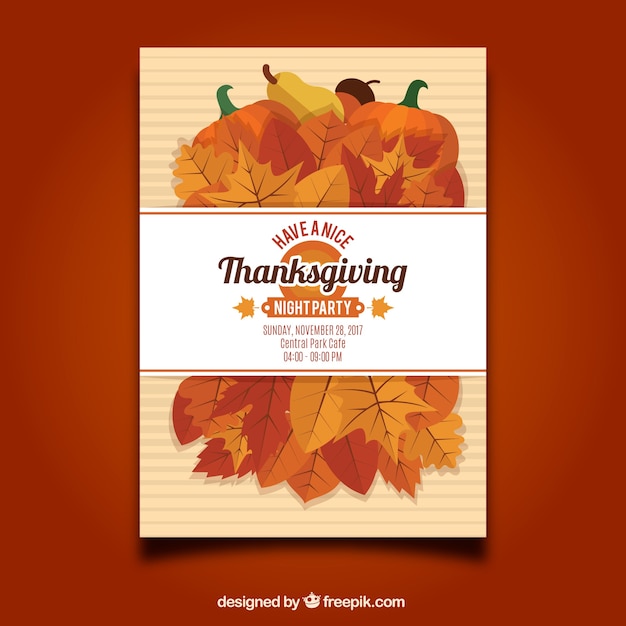 Free vector thanksgiving flyer template