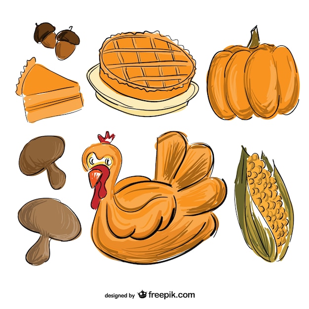 Thanksgiving food drawing